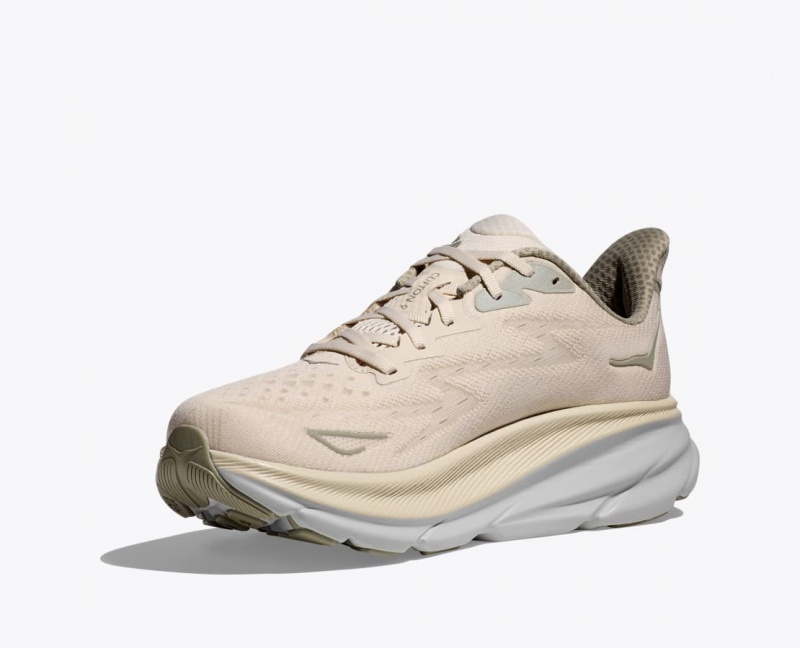 HOKA Clifton 9 Men's Running Shoes Light Beige | 36245NSLI