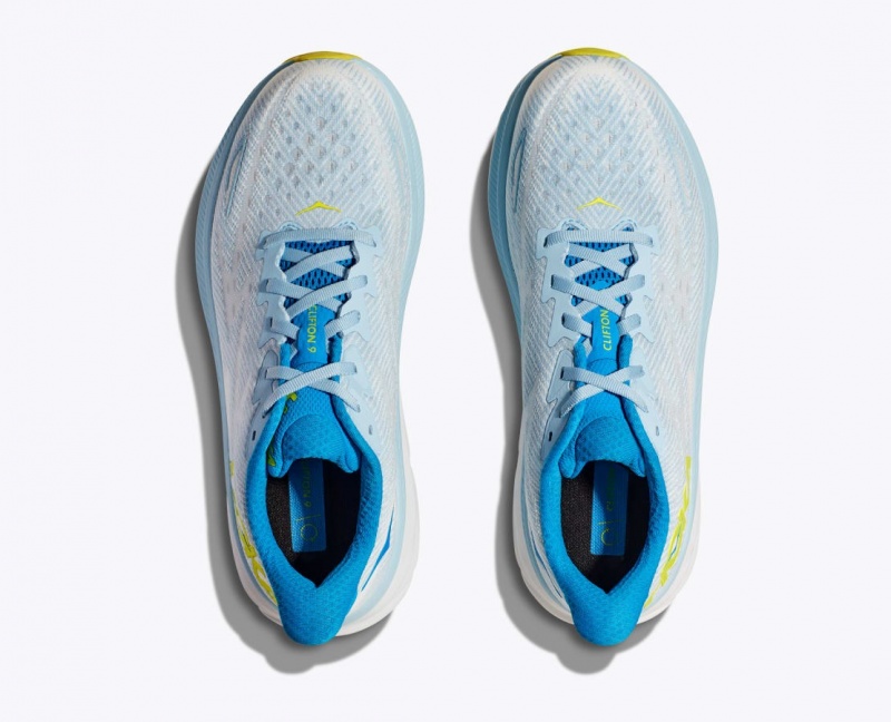 HOKA Clifton 9 Men's Running Shoes Light Blue | 78634FUTJ