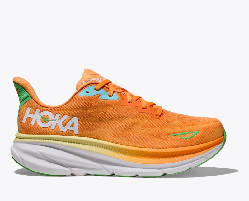 HOKA Clifton 9 Men\'s Running Shoes Orange | 74803BEYR