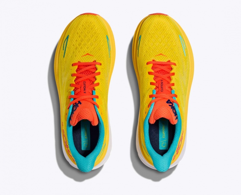 HOKA Clifton 9 Men's Running Shoes Yellow | 31247QHGS