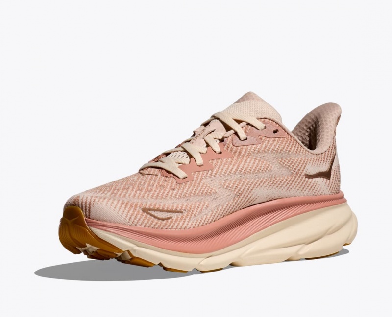 HOKA Clifton 9 Women's Running Shoes Beige | 08573IQHP