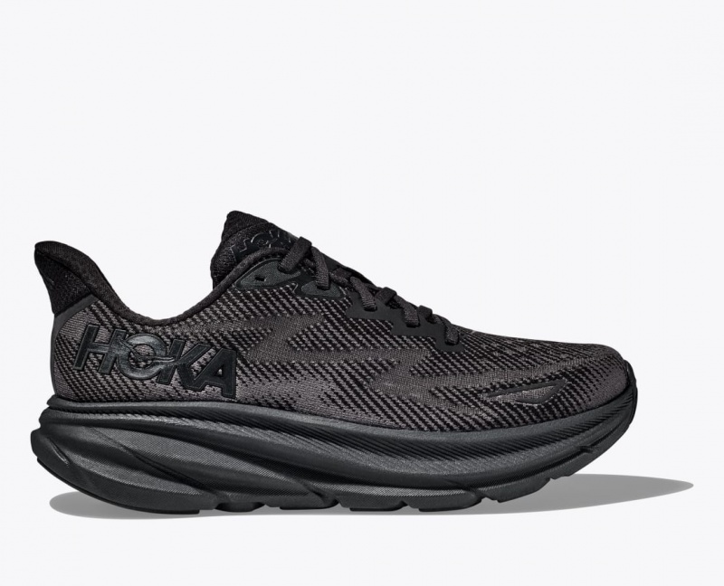 HOKA Clifton 9 Women\'s Running Shoes Black | 51370BDRL