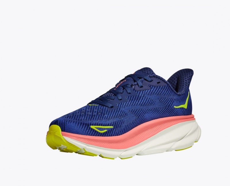 HOKA Clifton 9 Women's Running Shoes Navy / Coral | 04836DIGQ