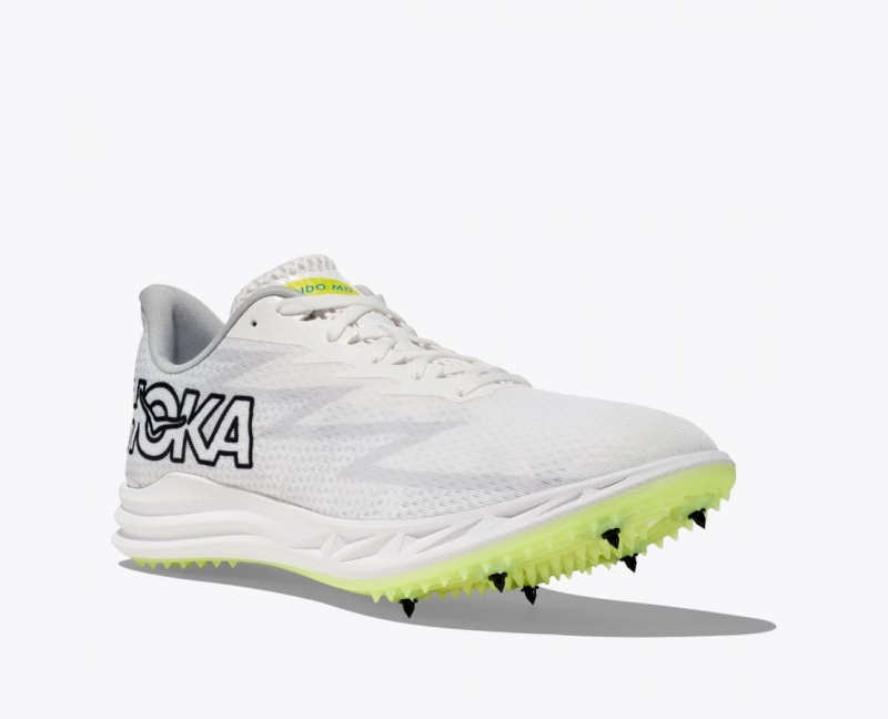 HOKA Crescendo MD Men's Track Spikes White | 09738MNZO