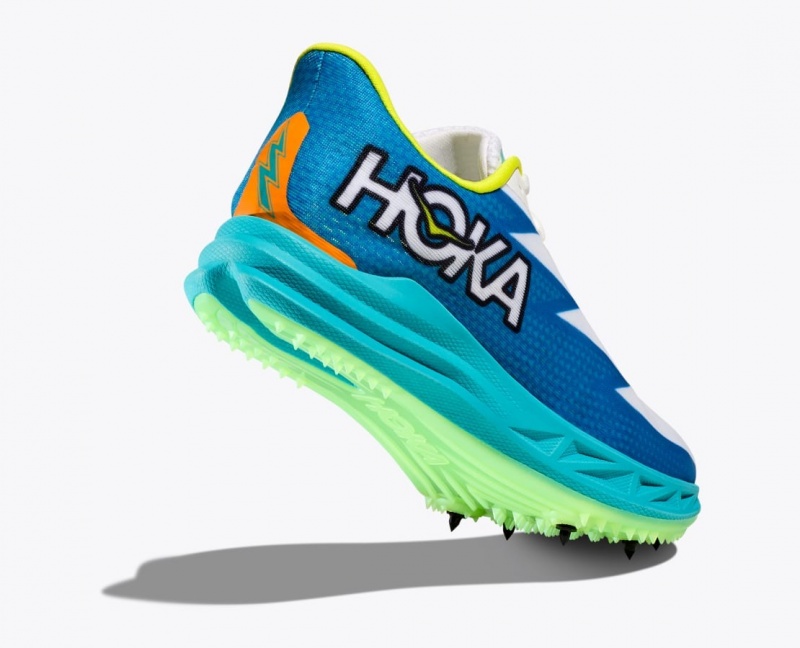 HOKA Crescendo MD Men's Track Spikes White / Blue | 54872NIMZ