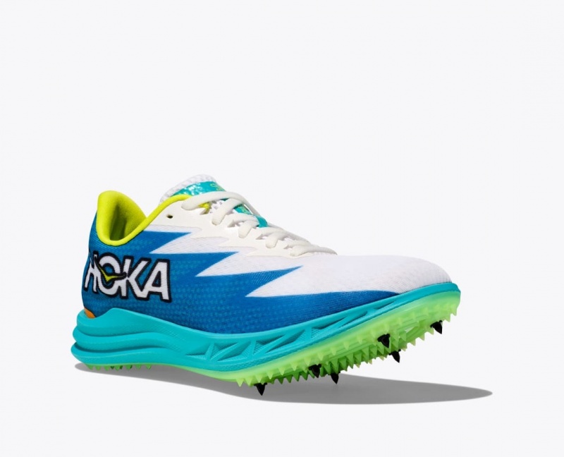 HOKA Crescendo MD Men's Track Spikes White / Blue | 54872NIMZ