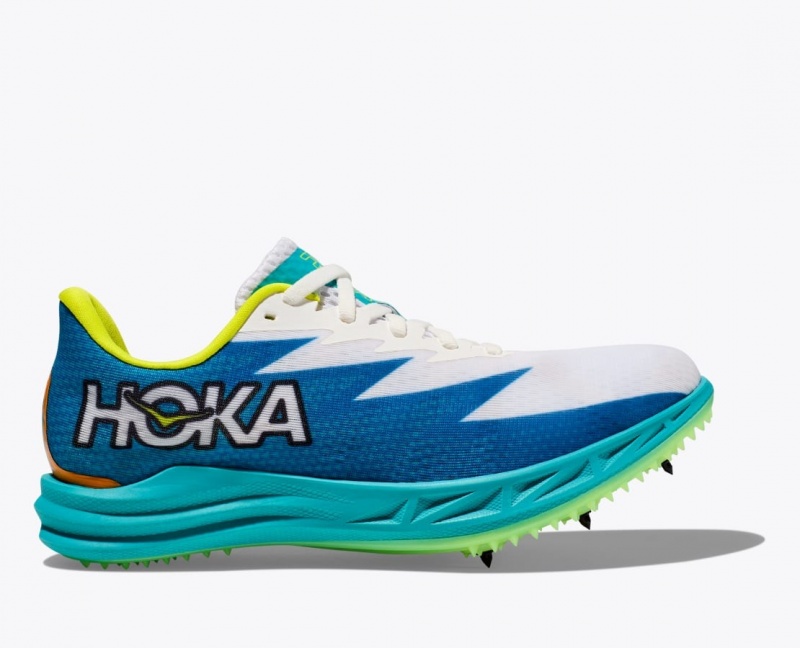 HOKA Crescendo MD Men\'s Track Spikes White / Blue | 54872NIMZ