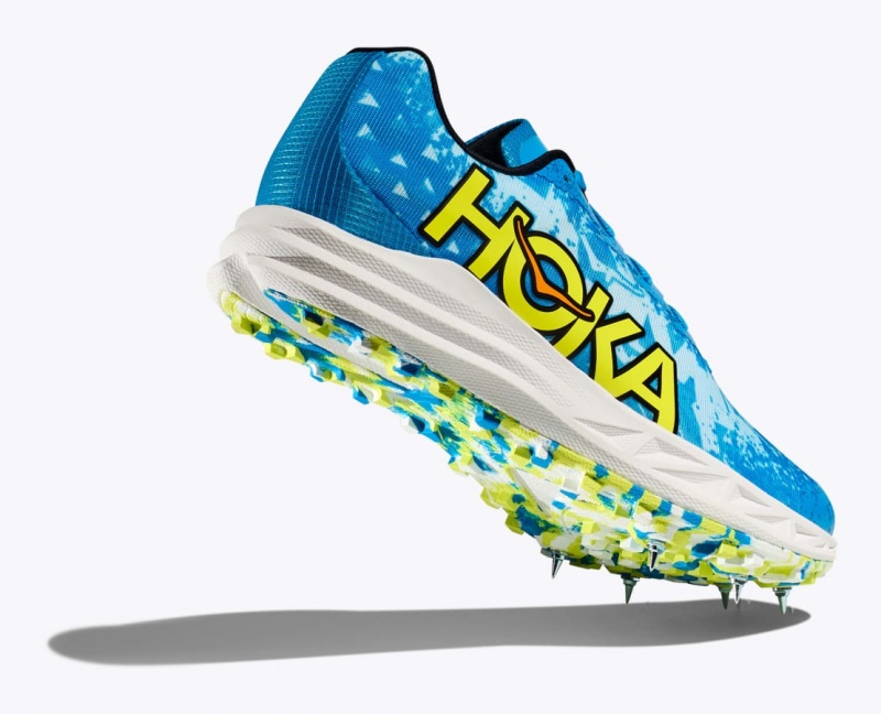 HOKA Crescendo XC Men's Track Spikes Blue / Green | 51786VHOT