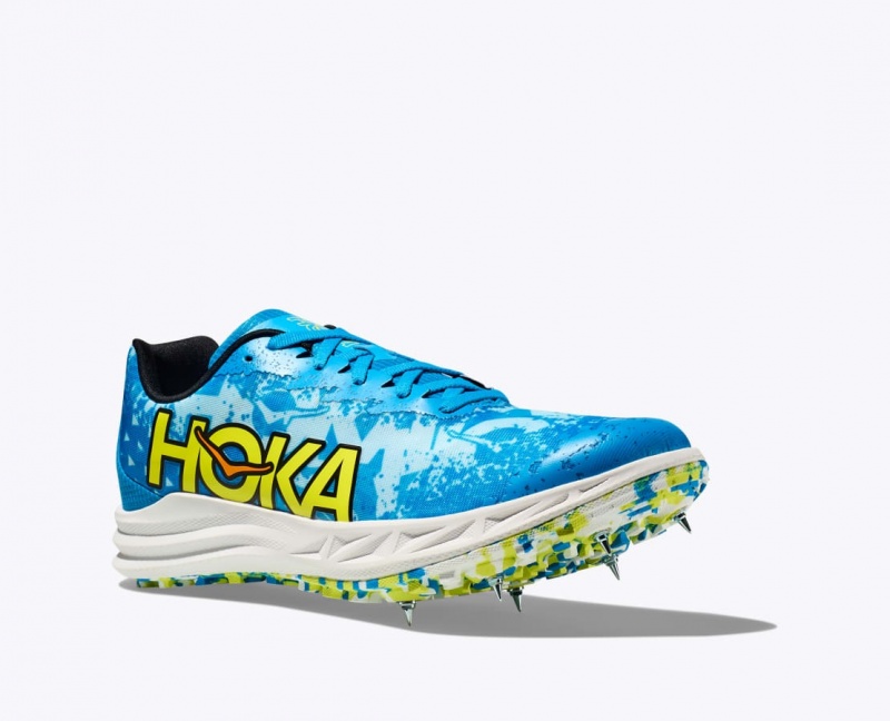 HOKA Crescendo XC Men's Track Spikes Blue / Green | 51786VHOT