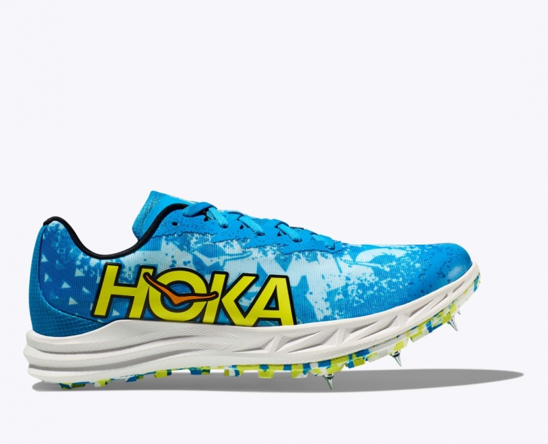 HOKA Crescendo XC Men\'s Track Spikes Blue / Green | 51786VHOT