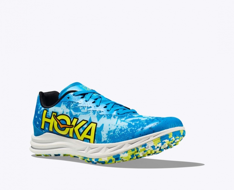 HOKA Crescendo XC Spikeless Men's Track Spikes Blue / Green | 12369TZKN