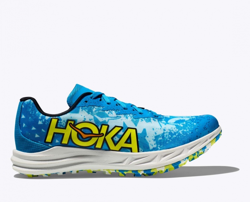 HOKA Crescendo XC Spikeless Men\'s Track Spikes Blue / Green | 12369TZKN