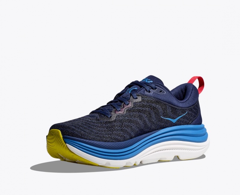 HOKA Gaviota 5 Men's Running Shoes Black / Navy | 24901LGCO