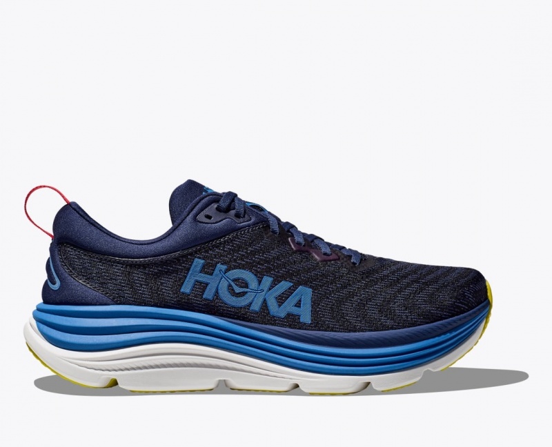 HOKA Gaviota 5 Men\'s Running Shoes Black / Navy | 24901LGCO