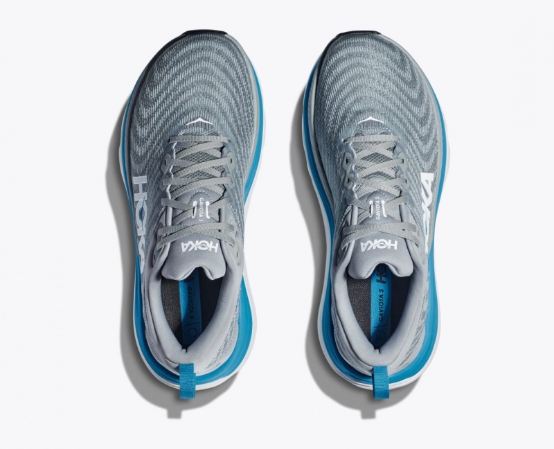 HOKA Gaviota 5 Men's Running Shoes Grey / Blue | 70843RBNK