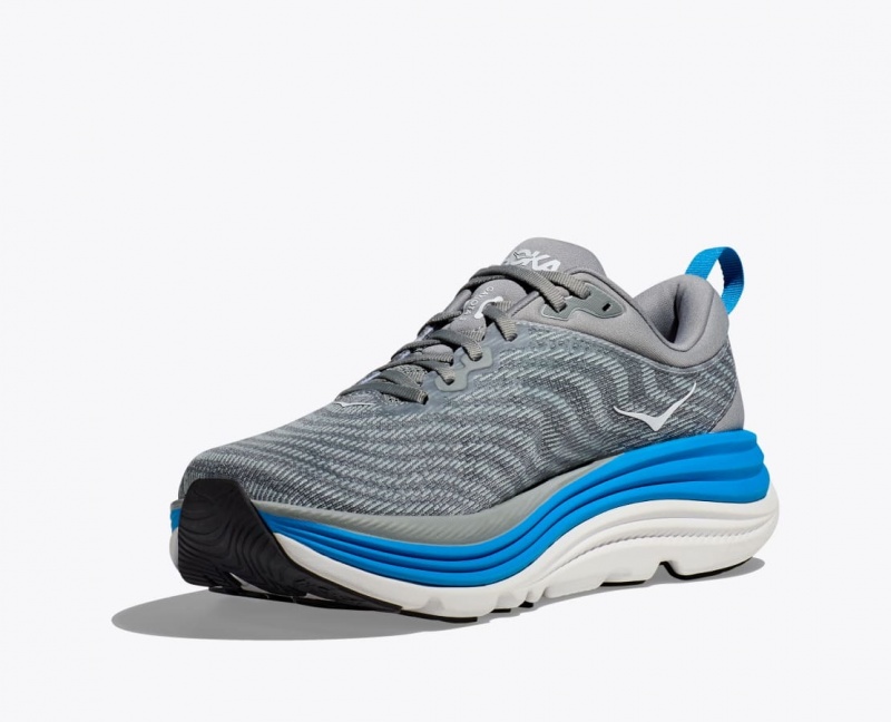 HOKA Gaviota 5 Men's Running Shoes Grey / Blue | 70843RBNK