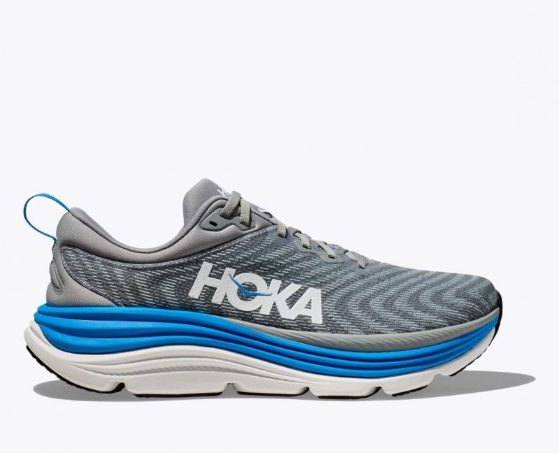 HOKA Gaviota 5 Men\'s Running Shoes Grey / Blue | 70843RBNK