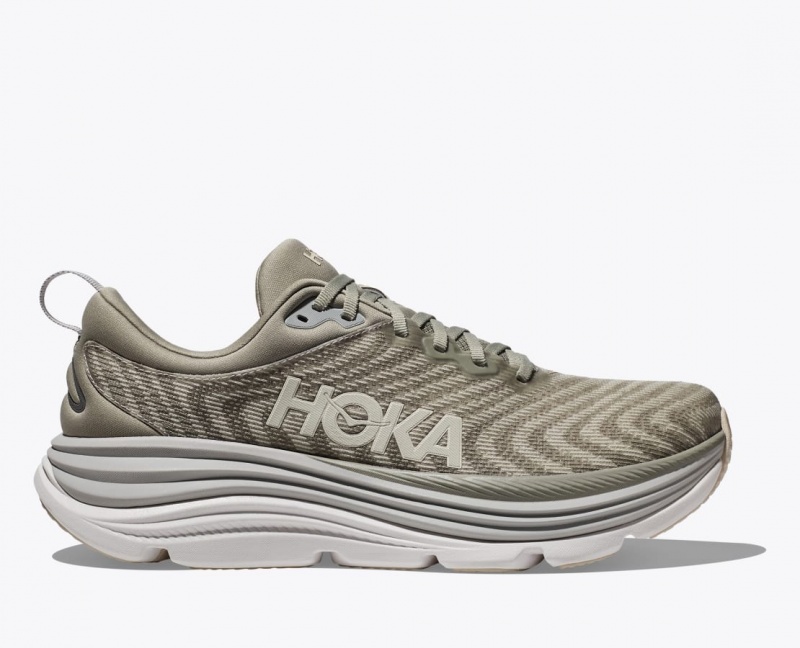 HOKA Gaviota 5 Men\'s Running Shoes Light Khaki | 48256CVBT