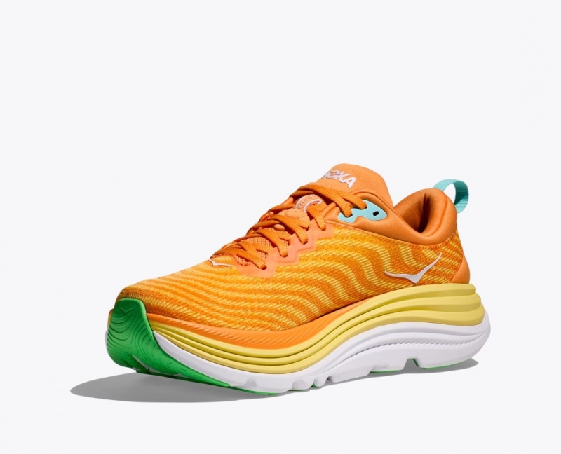 HOKA Gaviota 5 Men's Running Shoes Orange / Yellow | 80139KUHN