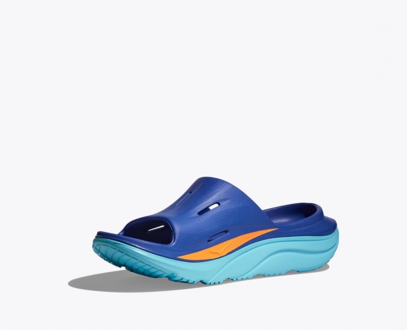 HOKA IRONMAN Ora Recovery Men's Slide Blue | 07239ZCVE