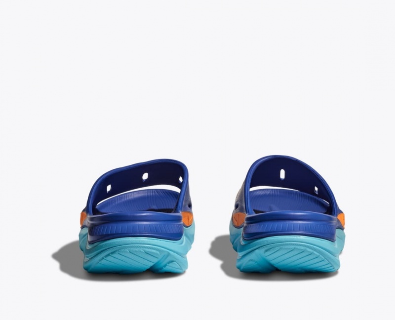 HOKA IRONMAN Ora Recovery Men's Slide Blue | 07239ZCVE