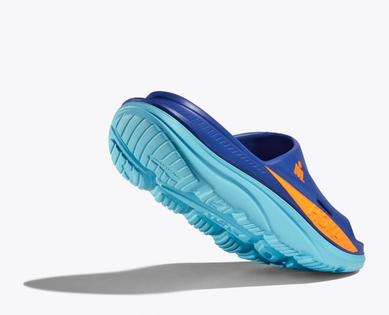 HOKA IRONMAN Ora Recovery Women's Slide Blue | 09764XDRM