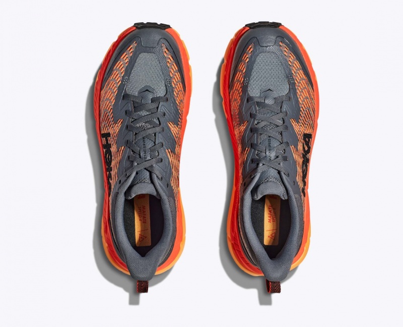 HOKA Mafate Speed 4 Men's Trail Running Shoes Dark Grey / Orange | 53968GLHA