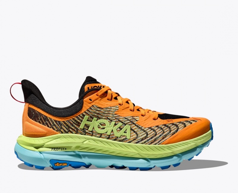 HOKA Mafate Speed 4 Men\'s Trail Running Shoes Orange / Green | 45287WAXC