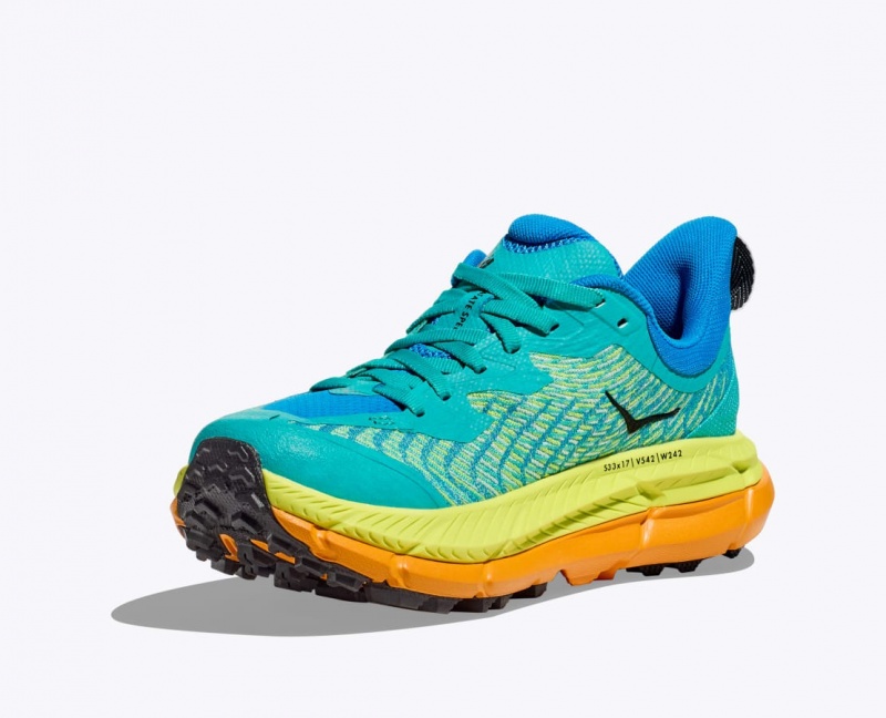 HOKA Mafate Speed 4 Men's Trail Running Shoes Turquoise / Green / Orange | 08352UOFN