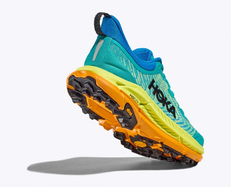 HOKA Mafate Speed 4 Men's Trail Running Shoes Turquoise / Green / Orange | 08352UOFN