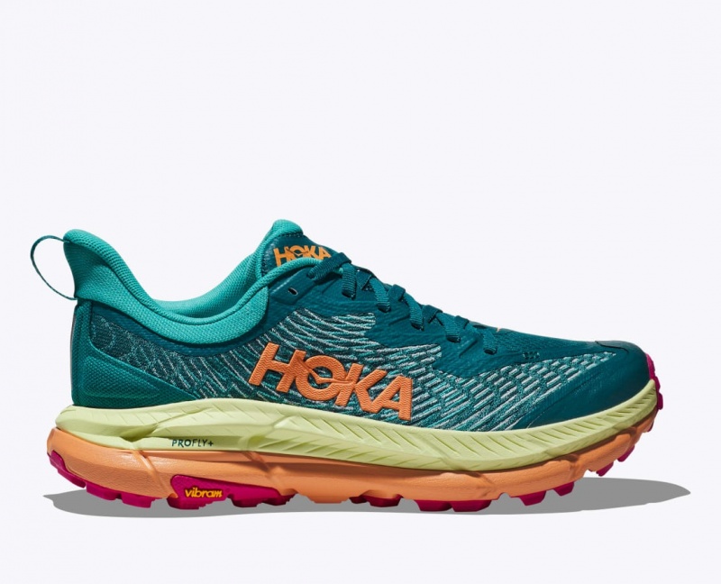 HOKA Mafate Speed 4 Men\'s Trail Running Shoes Dark Green / Green / Orange | 39165ZPJQ