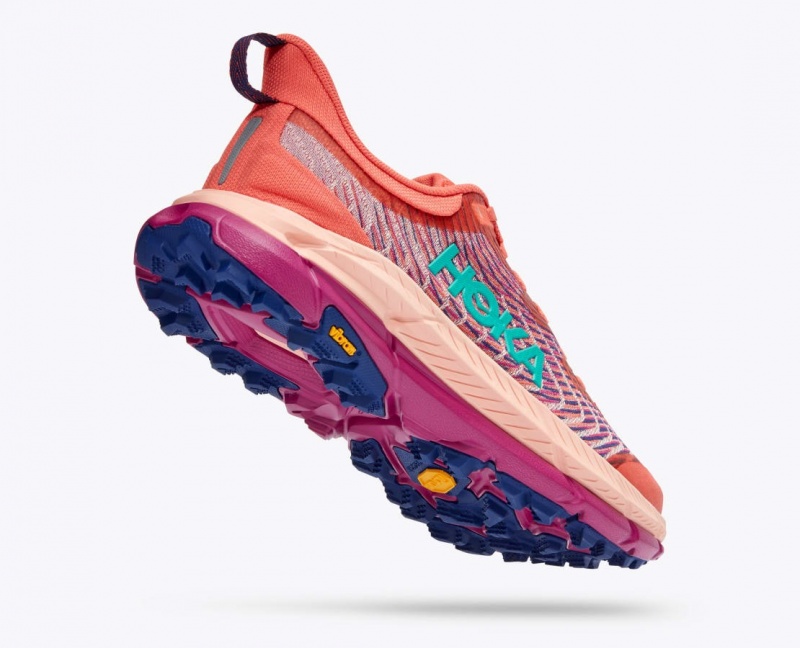 HOKA Mafate Speed 4 Women's Trail Running Shoes Coral / Red | 20381INYH