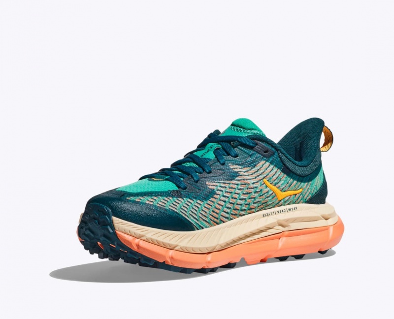 HOKA Mafate Speed 4 Women's Trail Running Shoes Dark Turquoise / Orange | 86192DHKZ