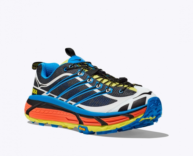 HOKA Mafate Three2 Women's Trail Running Shoes Black / Blue | 56219ZABN