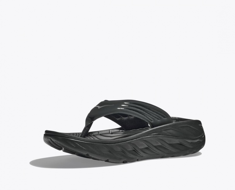 HOKA ORA Recovery Men's Flip Flops Black | 89734UNEA