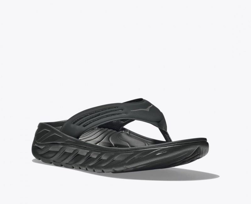 HOKA ORA Recovery Men's Flip Flops Black | 89734UNEA