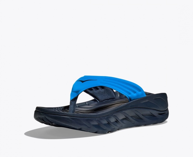 HOKA ORA Recovery Men's Flip Flops Blue / Black | 60425AJVN