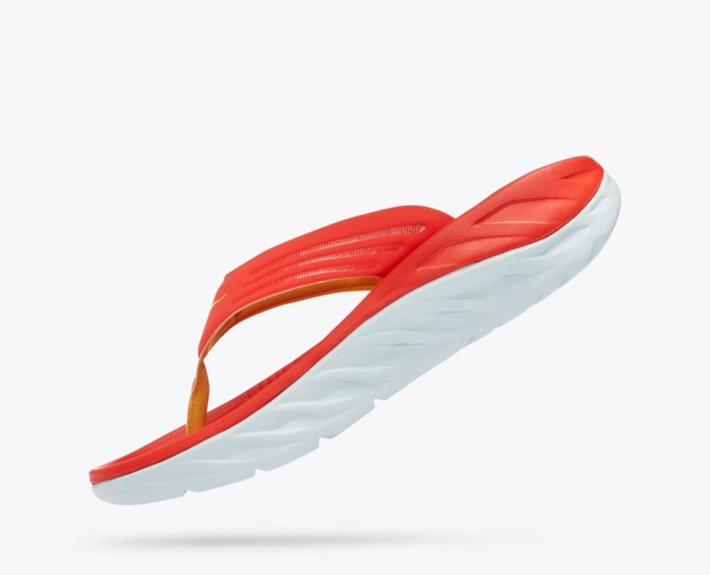 HOKA ORA Recovery Men's Flip Flops Dark Coral | 95061NHBF