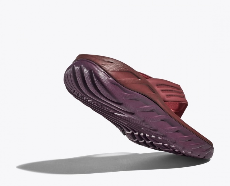 HOKA ORA Recovery Men's Flip Flops Dark Red | 67023QVGA