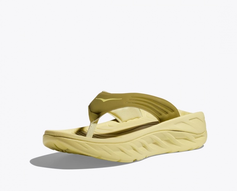 HOKA ORA Recovery Men's Flip Flops Khaki | 31459BJCW