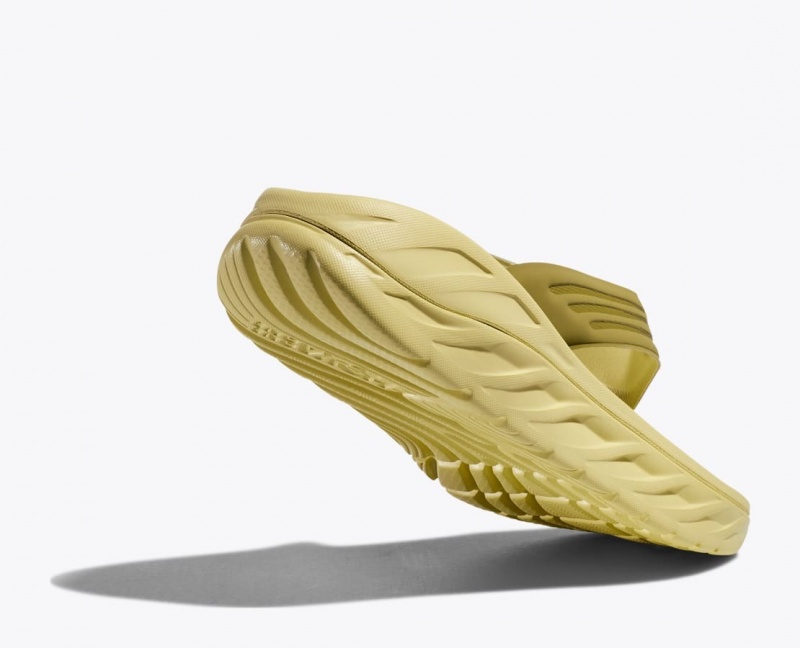 HOKA ORA Recovery Men's Flip Flops Khaki | 31459BJCW