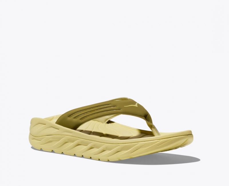 HOKA ORA Recovery Men's Flip Flops Khaki | 31459BJCW