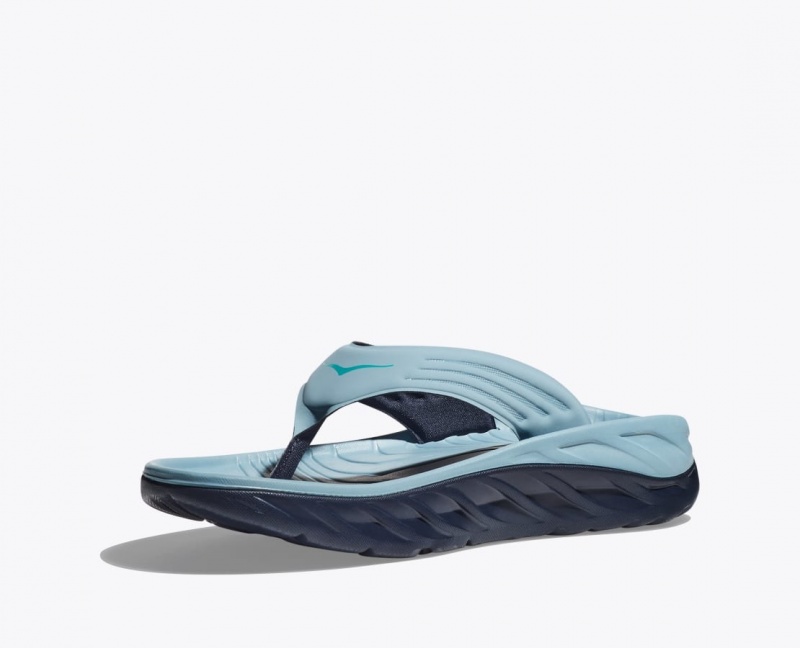 HOKA ORA Recovery Men's Flip Flops Light Blue / Black | 52091NYTK