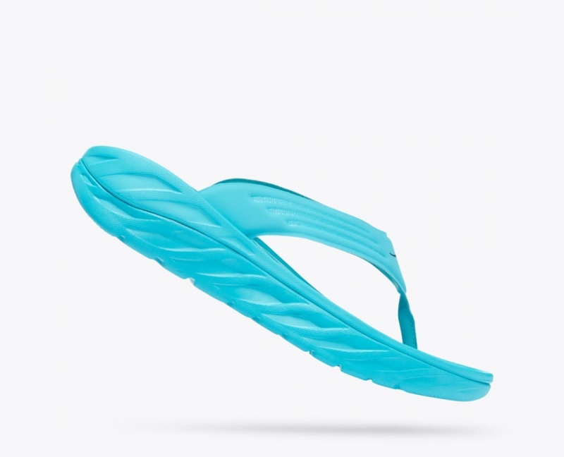 HOKA ORA Recovery Men's Flip Flops Turquoise | 67280BTZW