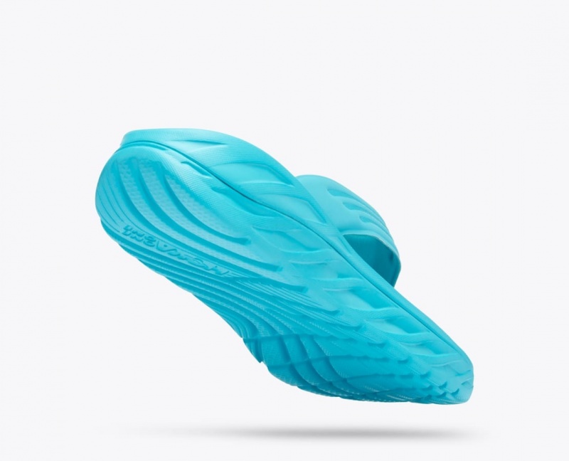 HOKA ORA Recovery Men's Flip Flops Turquoise | 67280BTZW