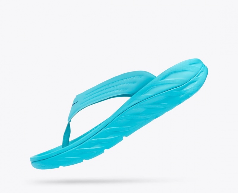 HOKA ORA Recovery Men's Flip Flops Turquoise | 67280BTZW