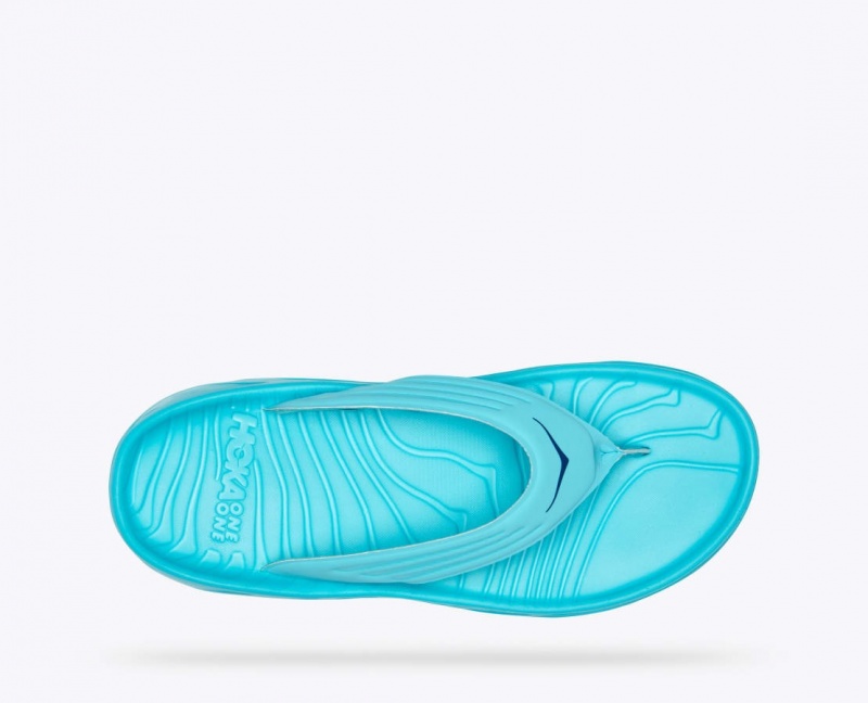 HOKA ORA Recovery Men's Flip Flops Turquoise | 67280BTZW