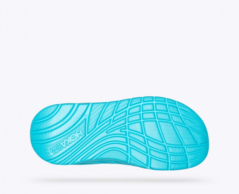 HOKA ORA Recovery Men's Flip Flops Turquoise | 67280BTZW