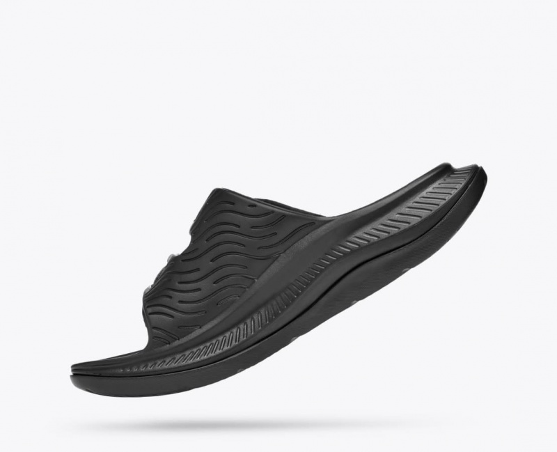 HOKA Ora Luxe Men's Slide Black | 83072GJYM