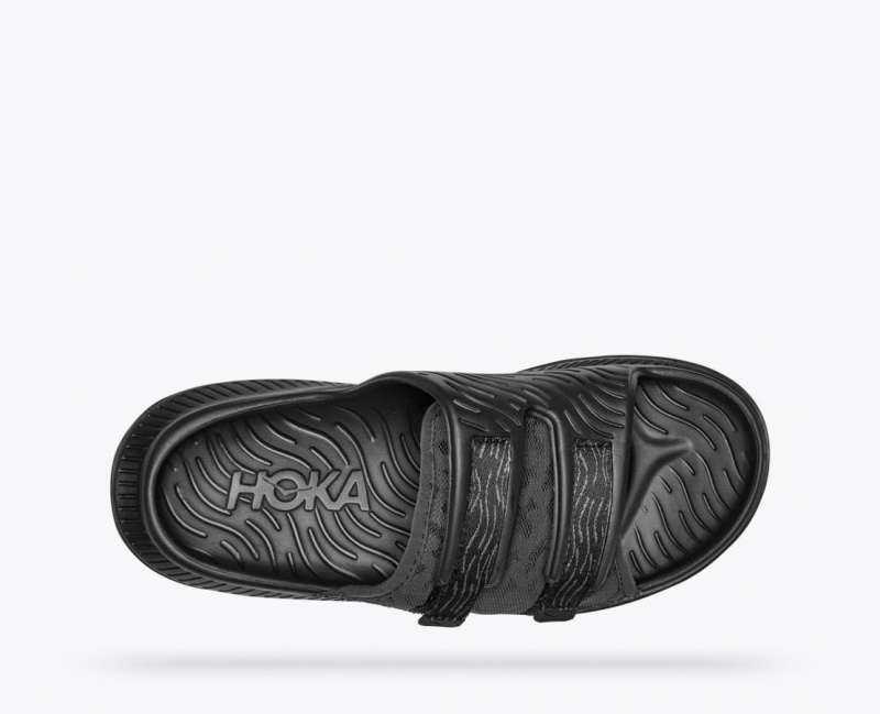 HOKA Ora Luxe Men's Slide Black | 83072GJYM